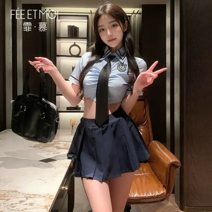Pleated School Uniform Set